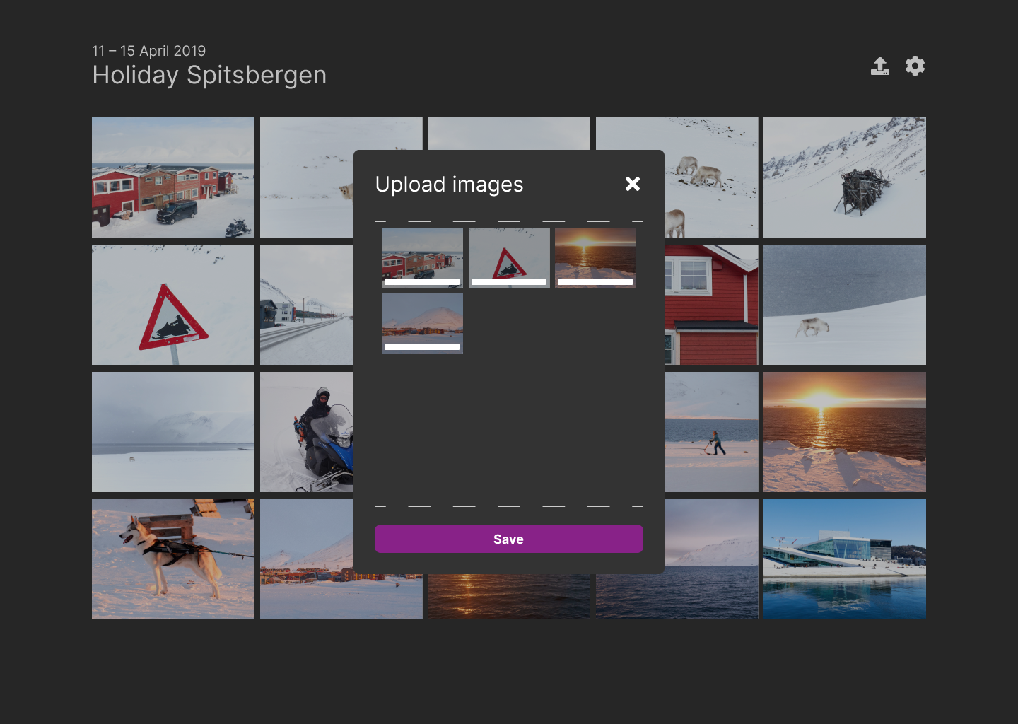 Uploading images to an album